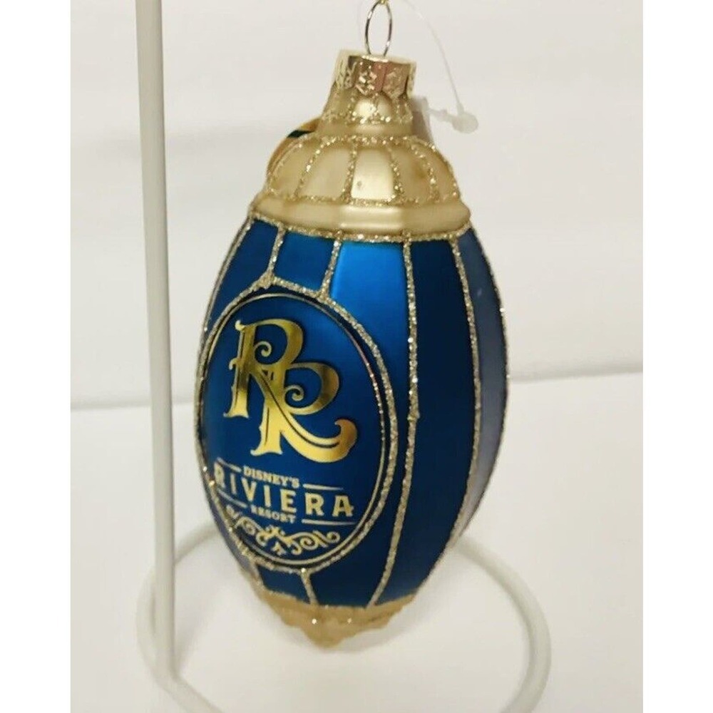 Disney’s Riviera Resort Mickey and Minnie Glass Ornament